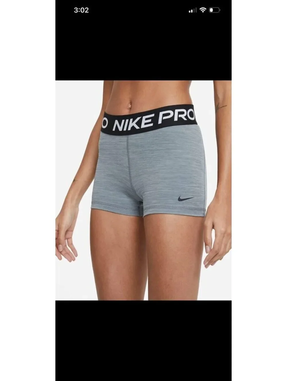 Nike Pro Dri-FIT Gray Compression Shorts Women's Large Training Athletic